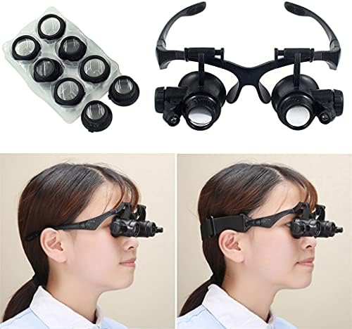 WPYYI Rajta Nagyító Szemüveg Megfigyelés Nagyító Fejpánt Szemüveg Viselése Nagyító Szemüveg Hordozható Objektív LED