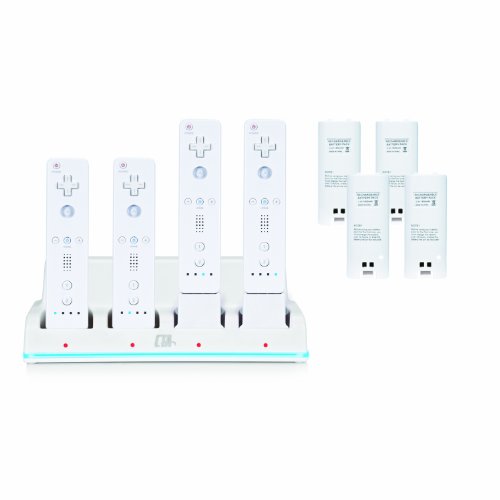 Wii Remote Négyszeres töltőállomás, 4 az Újratölthető Akkumulátorok