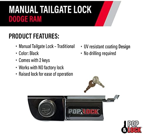 Pop & Lock – Manuális Hátsó ajtó Zár Dodge Ram 1500, 2500, illetve 3500, Illik 2002-2008 (Chrome, PL3400C, Működik, Nem Gyári Zár)