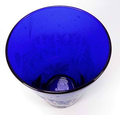 IncisoArt Kézzel Vésett Kobalt Kék Hűvösebb Serleg Homokfúvott (Homok Faragott) Üveg pohár 17 Uncia Kézzel készített NEKÜNK, Vésett (1, Kobalt
