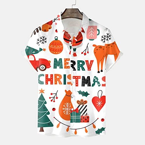 WYBAXZ Karácsonyi shirt Mens Férfi Alkalmi, Rövid Ujjú Őszi Téli Karácsonyi 3D Nyomtatott Pólók Divat Top Blúz