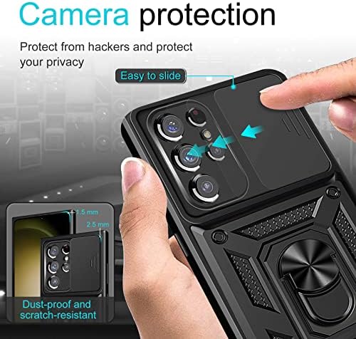 Neivi tok Samsung Galaxy S23 Ultra Esetben a Mágneses Állvány Dia Kamera Fedél Protector [8FT Katonai Ütésálló Védelem] dodzsem-Hegy
