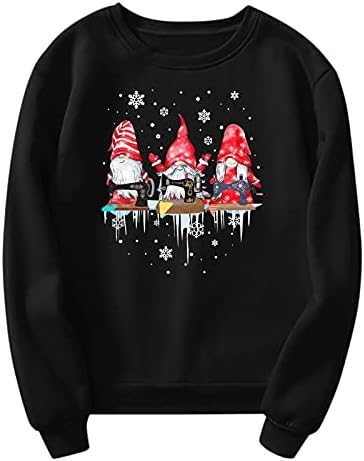 Karácsonyi Gnome Pólók Női Plus Size Sleeve Pulóver Hópehely Grafikus Tshirt Alkalmi Ünnepi Őszi Maximum Melegítőfelső