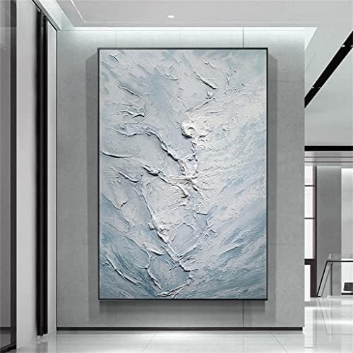 LIRUXUN Nagy Méretű, Kézzel készített Absztrakt Kék Kés olajfestmény, Vászon Nappali Wall Art (Szín : D, Mérete : 90x120cm keret nélküli)