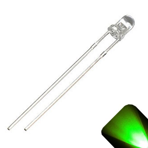 3mm Kerek Top, Tiszta Zöld LED - Ultra Fényes (Csomag 100)