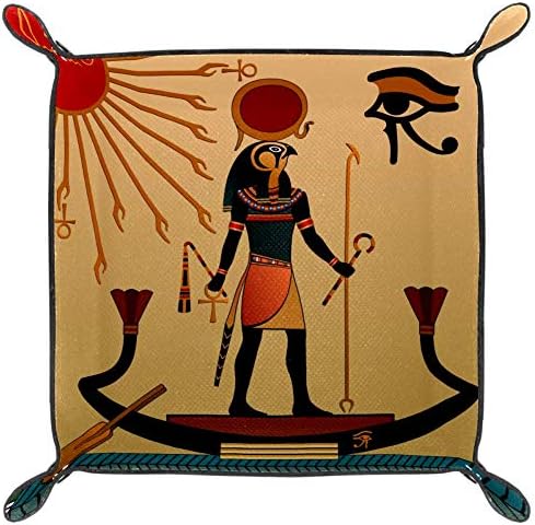 AISSO Ősi Egyiptomi Bőr Őrzött Tálca Szervező a Pénztárca, Karóra, Kulcsok, Pénzérmék, Mobilok, Irodai Berendezések