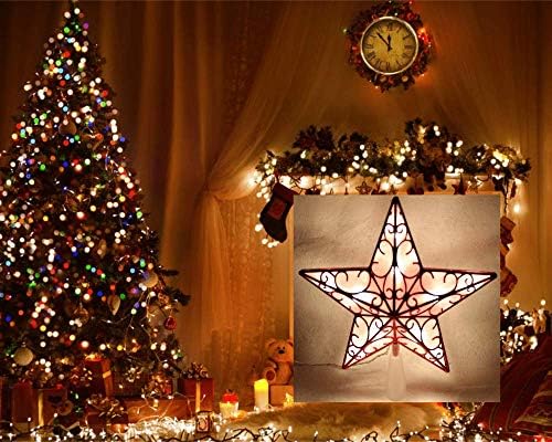 Gao Hui 9inch Műanyag karácsonyfa Topper Star LED Fény a karácsonyfa Dísz(Piros)