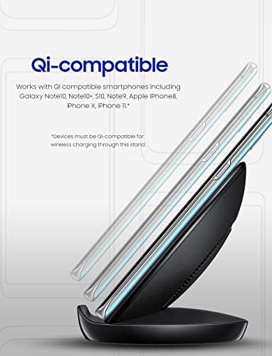 Samsung Qi Hitelesített gyorstöltés Vezeték nélküli Töltő Állvány (2019 Kiadás) a hűtőventilátor, Válasszuk a lehetőséget, Galaxy,