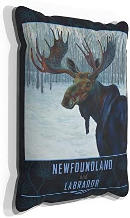 Newfoundland And Labrador Téli Jávorszarvas Vászon Párnát a Kanapé vagy Heverő Otthon & Iroda a Festmény a Művész Kari Lehr