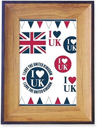 DIYthinker Union Jack Szeretem a BRIT Szív Alakú Ország Képkeret Kiállítás Kijelző Art Asztali Festmény