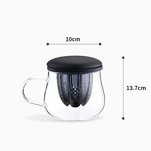 DODOUNA hőálló Üveg Tea Csésze Szűrő Fedelét, Kreatív, Egyszerű, Nagy Kapacitású Haza Virág Teáscsésze Hivatal Víz Szétválasztó