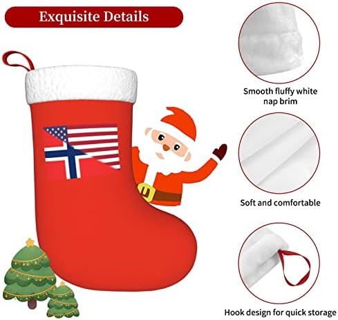 TZT Amerikai Zászlót, norvég Zászló Karácsonyi Harisnya, Karácsonyi Ünnep Party Ajándékok Család Ünnepi Dekoráció, 18 Colos
