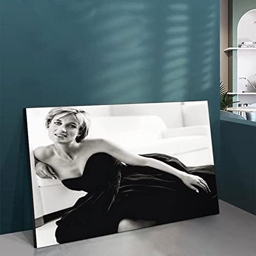 Vintage Fotó, Poszter Fekete-Fehér Diana Hercegnő Portré Poszter Vászon Művészet Plakát Wall Art Kép Nyomtatási Modern Család