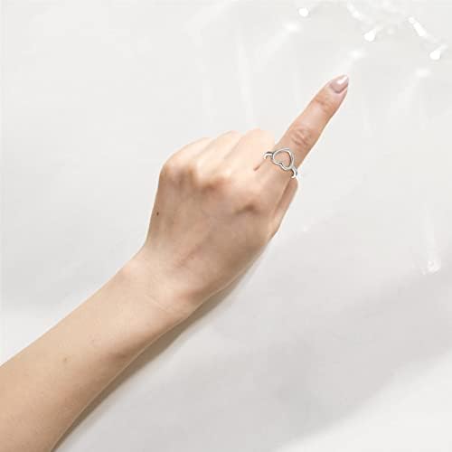 2023 Új, Egyszerűen Galvanizáló Szerelmes Szív Gyémánt Gyűrű Női Ékszerek Részt Gyűrű 925 Gyűrűk (Ezüst, 6)