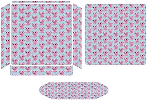 Rózsaszín Axolotl Matrica Bőr PS-4 Slim Konzol, valamint Vezérlő Teljes Lezárja a Bőr Védő Fedelet Kompatibilis PS-4 Pro