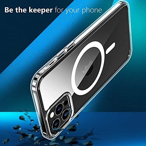 NYTOLA Mágneses Átlátszó tok iPhone 12 Pro Max [Nem Sárguló][Drop Védelem][Kompatibilis MagSafe] Ütésálló Védő Vékony Telefon burkolata iPhone
