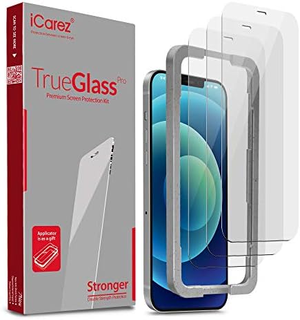 iCarez Edzett Üveg kijelző Védő fólia iPhone 12 /iPhone Pro 12 (2020) 6.1-Hüvelyk, 3-Pack