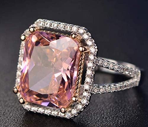 Anuchid Rózsaszín Kvarc Esküvői Gyűrű Női 925 Sterling Ezüst Ékszer Gyűrű Romantikus Drágakő, Eljegyzés, Évforduló Fél Ajándékok (7)