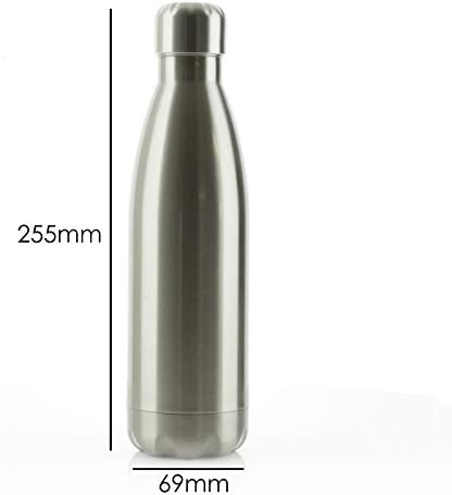 Személyre szabott Víz Üveg BPA Mentes, 500ml Sima Ezüst Rozsdamentes Acél Flaska, a Hideg-Meleg Italok, Egyedi kialakítású Kezdeti / Név,
