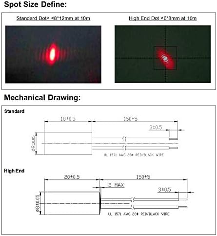 D8mm High-End Üveg Lencse 670nm 1mW 5mW Red Dot Lézer Modul Ipari Minőségű APC Vezető