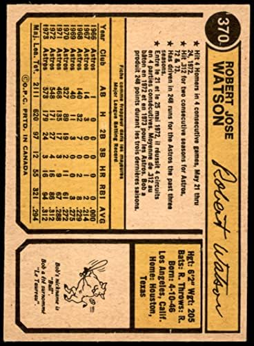 1974 O-Pee-Chee 370 Bob Watson Houston Astros (Baseball Kártya) EX Astros