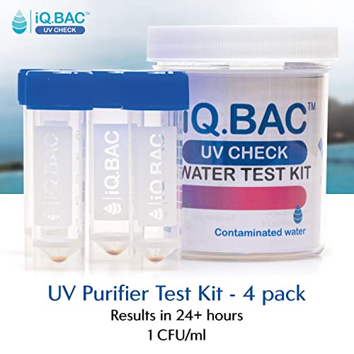iQBac UV Ellenőrzés Teszt Készlet 4 Csomag | Vizsgálati Készlet Ellenőrzés Hatékonyságát víztisztító Rendszerek| Észleli, Élő Mikroorganizmus,