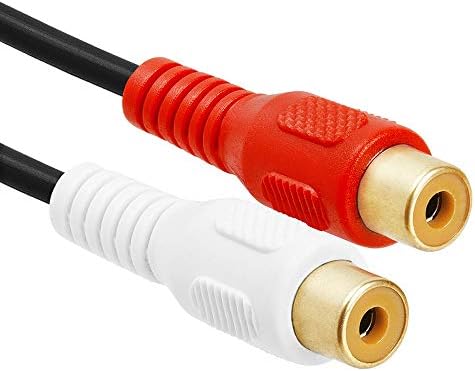 3,5 mm-es Sztereó Férfi Kettős RCA Női Piros-Fehér-Audio Adapter Kábel, 6 Inch, CNE499012