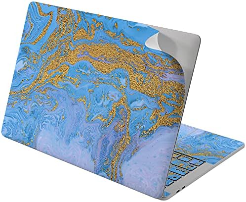 Lex Altern Vinil-Bőr Kompatibilis MacBook Air 13 hüvelykes Mac Pro 16 Retina 15 12 2020 2019 2018 Kék Absztrakt Festék Arany Textúra Okos