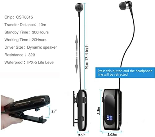 Visszahúzható Vezeték Nélküli Fülhallgató Fejhallgató Sztereó Fülhallgató V5.0 zajszűrő Mikrofon, videó Fülhallgató, Kényelmes Kihangosító