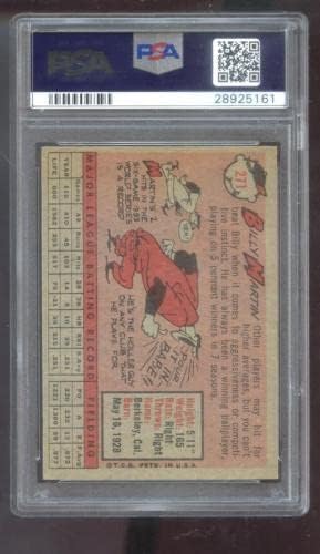 1958 Topps 271 Billy Martin PSA 6 Osztályozott Baseball Kártya MLB Detroit Tigers - Asztalon Baseball Kártyák