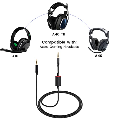 weishan A40 Zsinór Csere Astro A10 A40 TR Gaming Headset, 3,5 mm(1/8) Fonott Levehető Audio Kábel Beépített Mikrofon Némítás Kapcsoló, 6