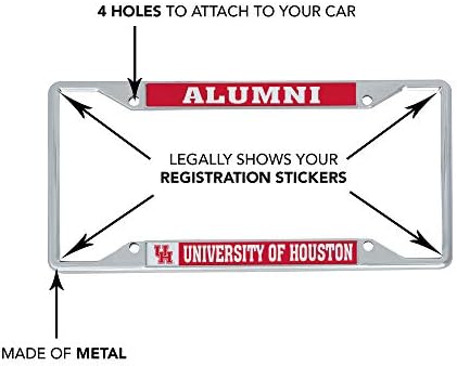 University of Houston Pumák UH Fém Rendszámtábla Keret Elöl vagy Hátul az Autó Hivatalosan Engedélyezett (Alumni)