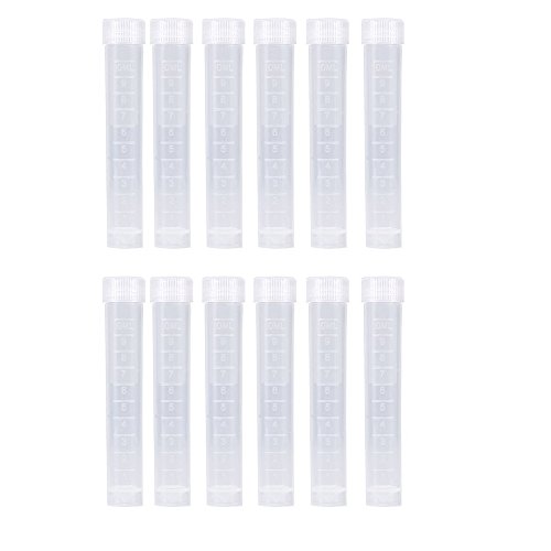 Honbay 12db 10ml Műanyag kémcső Csavaros Kupak Injekciós üveg Fehér Fóka Kap Konténer