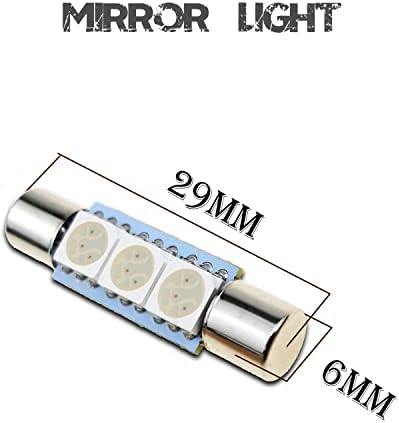 iBrightstar Legújabb, 9-30V Szuper Fényes 29mm 6614F 6612F LED Izzók Autó Sun Belső Hiúság Tükör, Napellenző Fények, Xenon Fehér