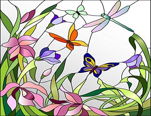 DIY 5D Gyémánt Festmény Készletek Színes Mozaik ólomüveg Ablak Virágok, Pillangók, Virágos Teljes Gyakorlat Festmény Művészet Kézműves