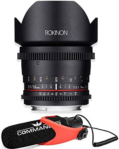 Rokinon Cine DS 10mm T3.1 Cine Objektív Nikon (DS10M-N) a Parancsnok Szuper Cardiod Kondenzátor Mikrofon