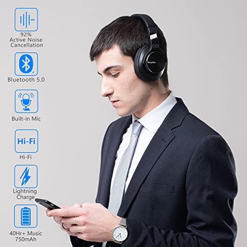 Srhythm NC75 Pro zajszűrő Fejhallgató Bluetooth V5.0 Vezeték nélküli 40Hours Játékidő Vége Ear Headset Csomag Kényelmes, Puha