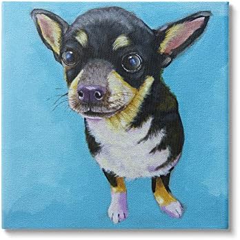 Stupell Iparágak Kék Élénk Chihuahua Kutya, Vászon Wall Art, Design by Lucia Stewart