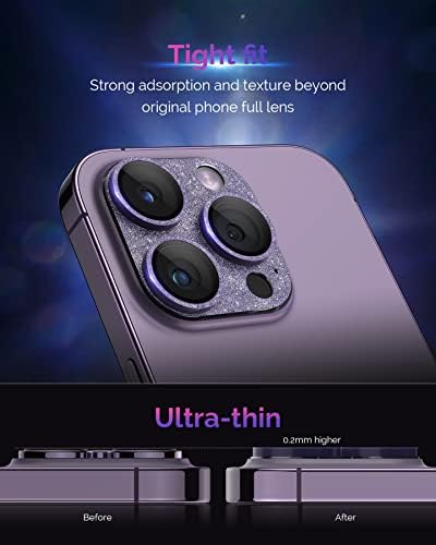 Actgan iPhone 14 Pro/iPhone 14 Pro Max Kamera Lencséjét Védő 3D Bling Csillogó Teljes Lefedettség Kamera Képernyőn tok Barátságos Kiegészítők