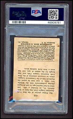 1915 Cracker Jack 102 Ray Fisher New York Yankees (Baseball Kártya) PSA a PSA 2.50 Yankees