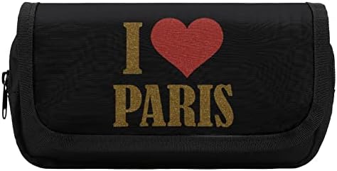 Imádom Párizst tolltartó Dupla Zip Toll, Táska, Nagy Kapacitású tolltartó Írószer Táska, Otthon, Irodában