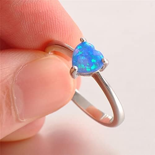 Női Gyűrű Női Gyűrű Divat Opál jegygyűrűt a Nők Szerető Szív Alakú Opál Fehér Kő Eljegyzési Gyűrű, Ékszerek, Ajándékok