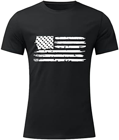 XXBR Férfi Függetlenség Napja, Rövid Ujjú Ingek,Férfi július 4. az Amerikai Zászló Maximum Alkalmi Nyomtatott Sleeve T-Shirt Felsők