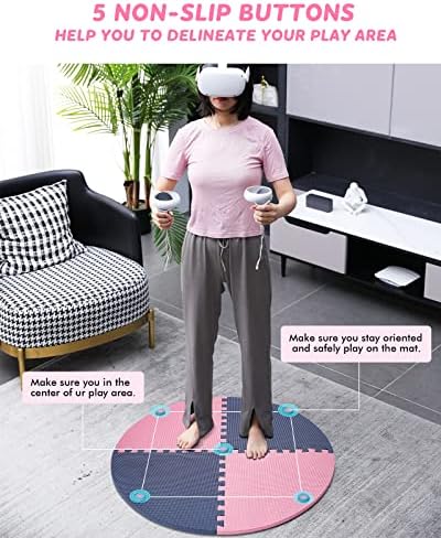 Doohoeek VR Mat 34 az Oculus Quest 2, Anti Fáradtság Játszani Párnák, Hordozható, Összecsukható Design Puzzle Szőnyeg VR Játék,