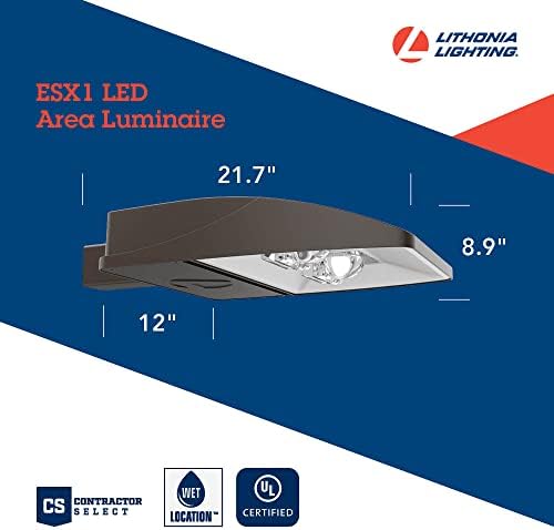 Lithonia Lighting Szabadtéri ESX1 LED P2 5000K 3-as Típusú Optikai MVOLT Egyetemes Pole Szerelési Bi-Szint Terület Fény Bronz