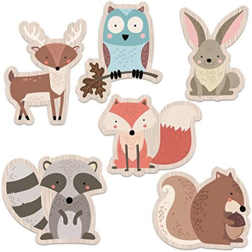 Erdei Állatok Nagy Laminált Kártya Kivágás | Erdei Lények Baba Zuhany Dekoráció | Erdei Állatok Party Kellékek | Készlet
