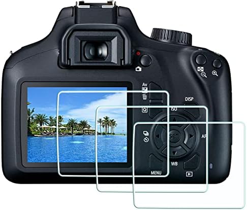 HUIPUXIANG képernyővédő fólia Canon EOS 4000D Lázadó T100-as DSLR Fényképezőgép(kiegészítők), [3 Csomag] 0,3 mm 9H Keménységű Edzett Üveg-es