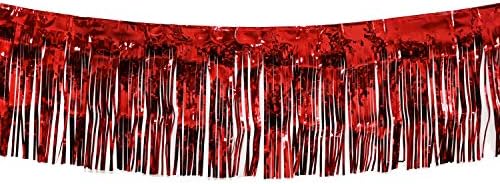 Blukey 10 Láb széles, 15 Col Piros Fólia béren kívüli Garland, Fényes, Fémes Csillogó Banner Ideális Felvonulás Úszik, lánybúcsú,