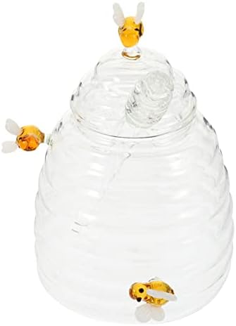 YARNOW Honey Pot Jar 1 Készlet Üveg Méz Fazék Fedővel, Kaptár Méz Jar a Göncöl, Áttetsző Szívem Jar a Göncöl, majd Fedél, Szirup, Lekvár,