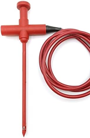 E-Z-HOOK Multiméter mérővezeték - Szigetelés-Piercing Makro-Hook Standard Banán Dugó (4 mm) (18 AWG PVC - 36 Hosszú) - 2: Piros, Fekete (BXEL-36R/B)